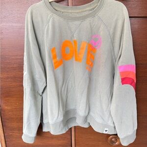 Cat Hammill & Co Women's Love Graphic Sweater - Olive Green